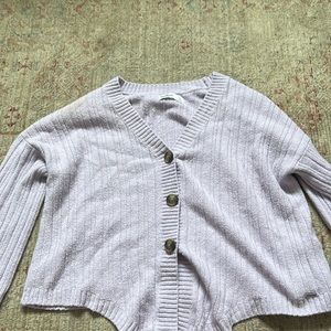 A lavender purple cardigan/shirt from Hollister. Worn once. Size Small
